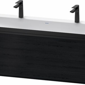 Set mobilier Duravit Vitrium cu lavoar dublu 120cm si dulap baza cu un sertar c-bonded stejar negru