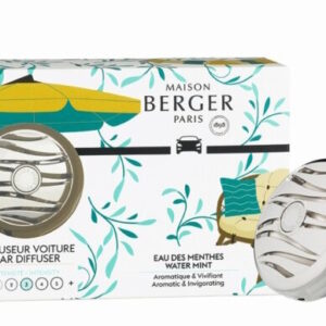 Set odorizant masina Maison Berger Summer Silver + rezerva ceramica Eau des Menthes