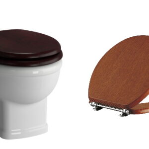 Set vas WC Vitra Aria cu capac inchidere simpla lemn