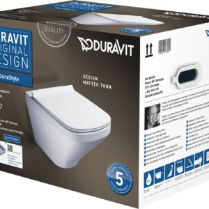 Set vas WC suspendat Duravit Durastyle Rimless cu capac inchidere lenta