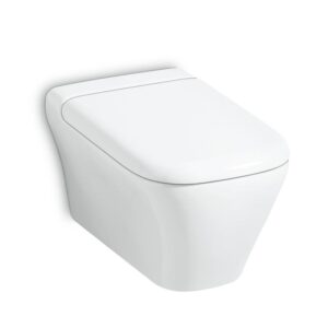 Set vas WC suspendat Geberit myDay Rimfree 54cm KeraTect alb si capac cu inchidere lenta EXPUS