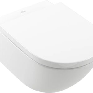 Set vas WC suspendat Villeroy & Boch Subway 3.0 TwistFlush cu capac inchidere lenta finisaj CeramicPlus