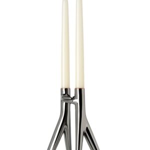 Suport lumanari Kartell Abbracciaio design Philippe Starck & Ambroise Maggiar h 25cm gri lucios