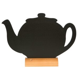 Tabla de scris Securit Silhouette Teapot 24x25 3x6cm baza de lemn include marker creta negru
