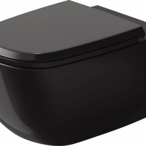 Vas WC suspendat Duravit Aurena Rimless 57x36.5cm HygieneGlaze Plus negru mat