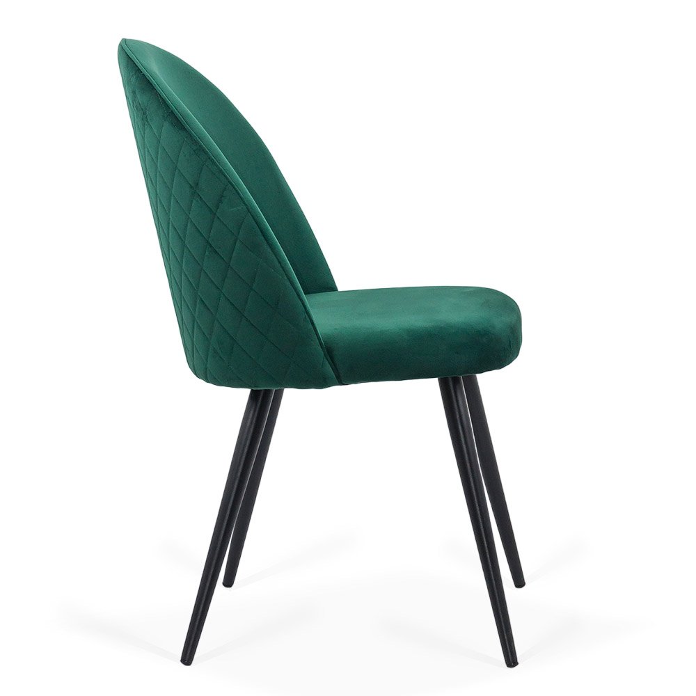 scaun living din catifea cu picioare negre BUC 207 verde