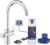 Baterie bucatarie Grohe Blue Pure BauCurve cu sistem filtrare Ultrasafe starter kit crom