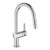 Baterie bucatarie Grohe Minta Touch Electronic cu dus extractibil dual spray pipa C crom