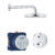 Baterie cada – dus termostatata Grohe Grohtherm Perfect Round cu montaj incastrat corp ingropat inclus set Tempesta 210 cu palarie si brat de dus de perete crom