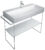 Consola metalica pe pardoseala pentru lavoar Duravit DuraSquare 865x451mm cu port-prosop reversibil fara raft crom