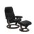 Fotoliu cu taburet Stressless Consul Classic M cadru Wenge tapiterie piele Batik Black