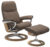 Fotoliu cu taburet Stressless Consul Signature M cadru Oak tapiterie piele Batik Mole