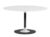 Masa Kartell Thierry XXL Round design Piero Lissoni 130x130x72cm baza metal blat sticla bej-alb