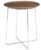 Masuta Kartell Al Wood design Philippe Stark d40cm h45.5cm frasin baza crom lemn inchis