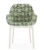 Scaun Kartell Clap design Patricia Urquiola baza alb tapiterie Rubelli Quatrefoil by Luke Edward Hall Pistachio