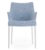 Scaun Kartell Eleganza Nia design Philippe Starck cadru alb tapiterie Melange Light Blue