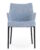 Scaun Kartell Eleganza Nia design Philippe Starck cadru negru tapiterie Melange Light Blue