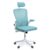 Scaun de birou ergonomic cu spatar inalt, suport lombar si cotiere rabatabile OFF 336 bleu