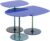 Set 3 masute Kartell Thierry design Piero Lissoni baza metal blat sticla albastru