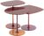 Set 3 masute Kartell Thierry design Piero Lissoni baza metal blat sticla burgundy