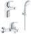 Set baterii Grohe Start Curve cu baterie lavoar baterie cada si set de dus cu agatatoare crom