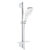 Set de dus Grohe Rainshower SmartActive 130 Cube cu para de dus 3 jeturi furtun 175cm si bara 60cm savoniera moon white